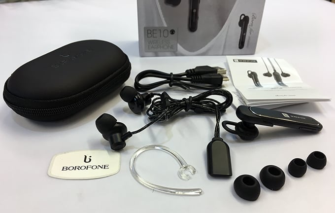 Borofone BE10 wireless earphone - in the box