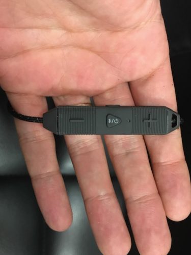 Under Armour Sport Wireless React top view of remote control