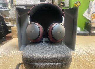 Noble FoKus Apollo Pro Hybrid True Wireless Headphone Review Noble FoKus Apollo Pro, Propped on Case