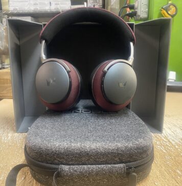 Noble FoKus Apollo Pro Hybrid True Wireless Headphone Review Noble FoKus Apollo Pro, Propped on Case