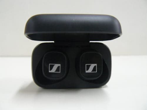 Earbuds in charging case