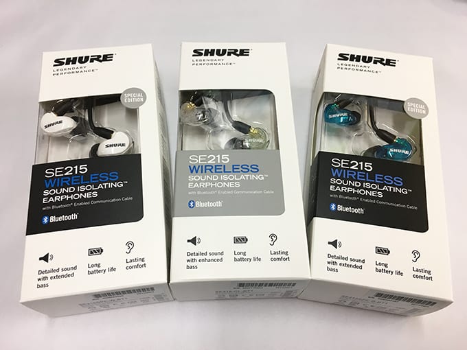 Shure SE215 Wireless Clear, Blue and White