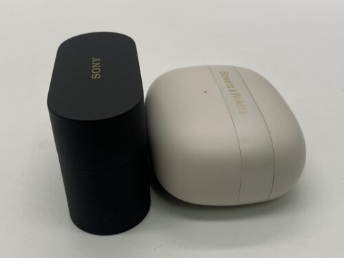 Sony WF-1000XM6 vs Bowers & Wilkins Pi8 case closed 