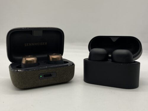Sony WF-1000XM6 vs Momentum True Wireless 4 case open