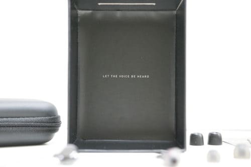 advanced elise ceramic in ear monitors earbuds box and tagline