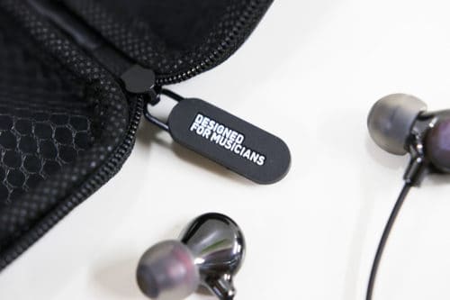 image of advanced elise ceramic in ear monitors earbuds and carrying case