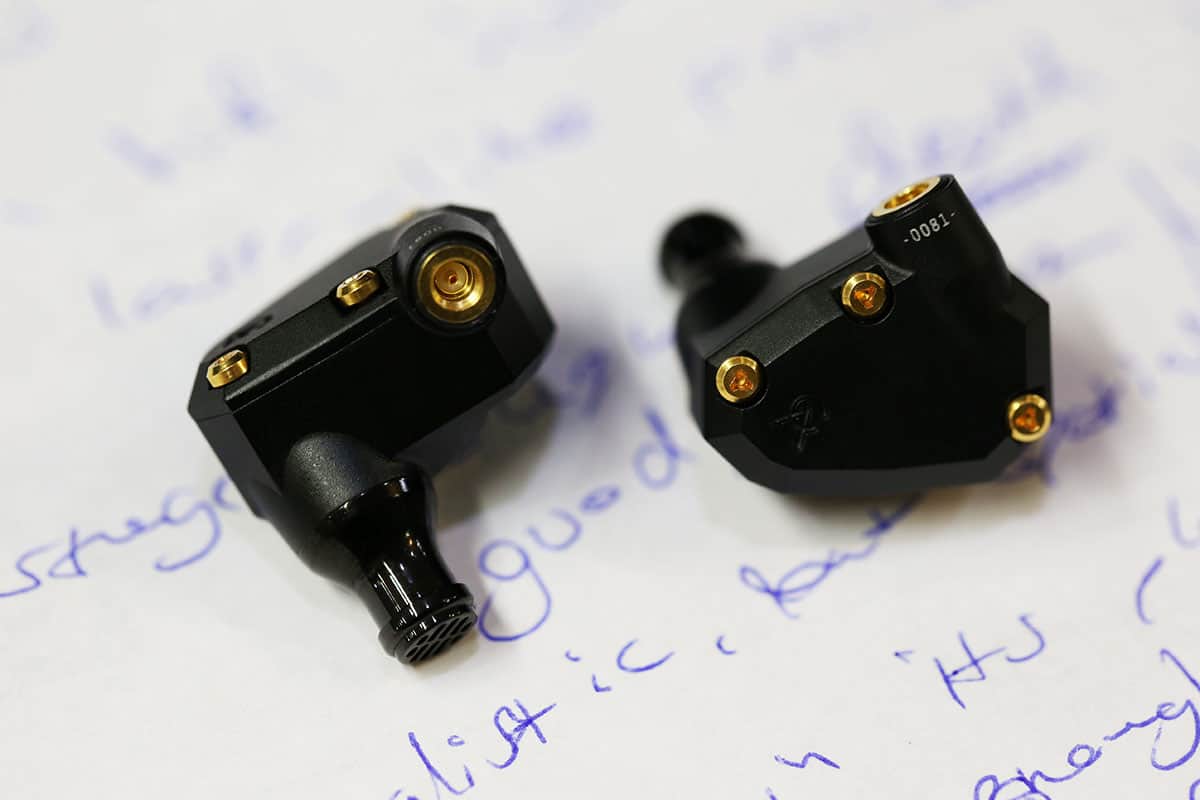 Campfire Andromeda Gold Edition Review earpieces showing top and side