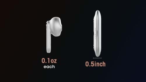 Thickness displayed of earbuds and case