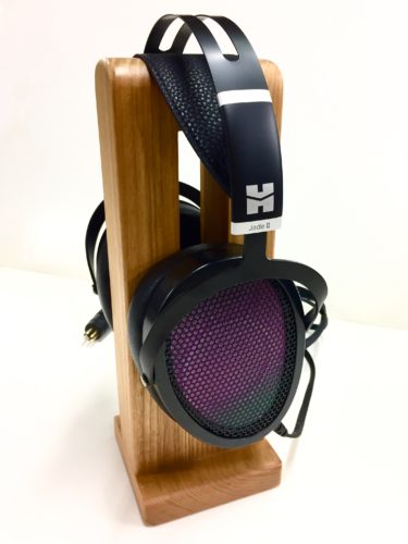 The Hifiman Jade II on a headphone stand