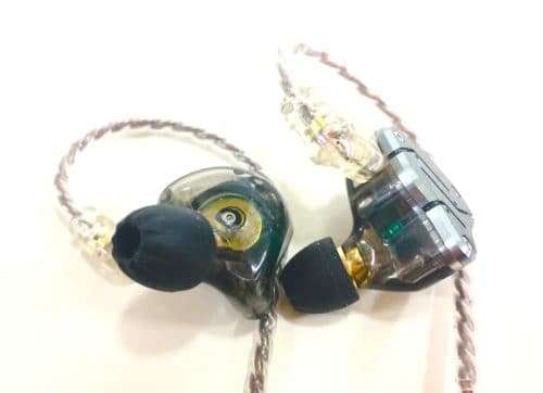 The two earphones of the KZ ZSN side-by-side, with more internal detail exposed