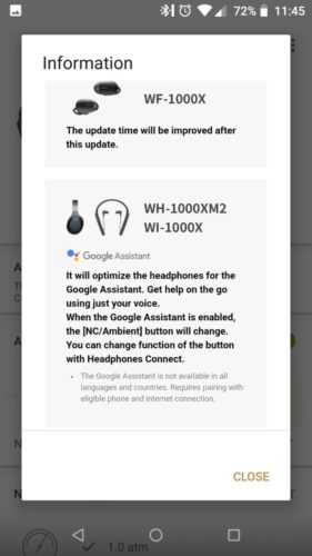 Sony Google Assistant Update