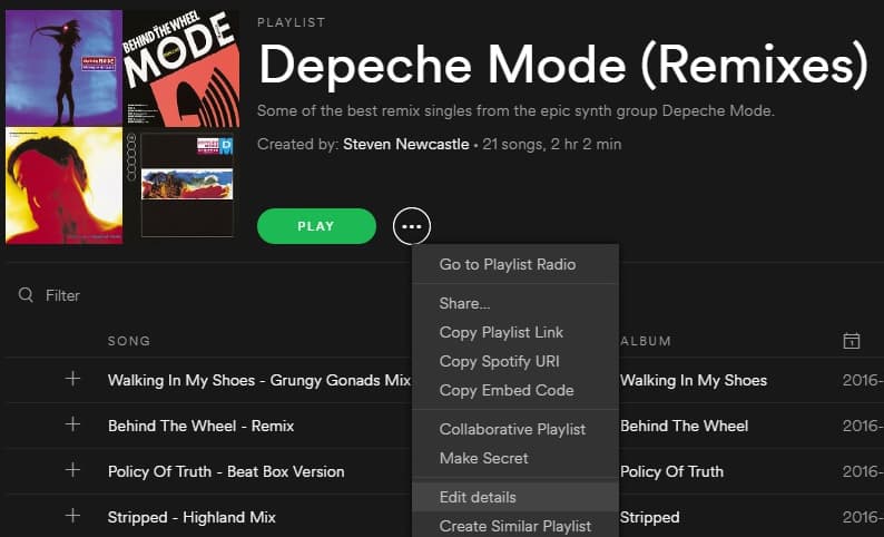 Easily add and edit Spotify playlist descriptions.