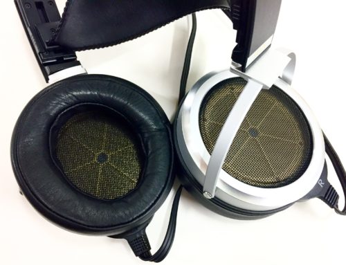 The inside and outside of the Stax SR-009s's earcups